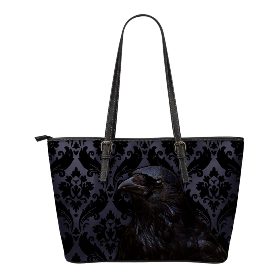 Raven Flocking Small Leather Tote Bag – This is iT Original