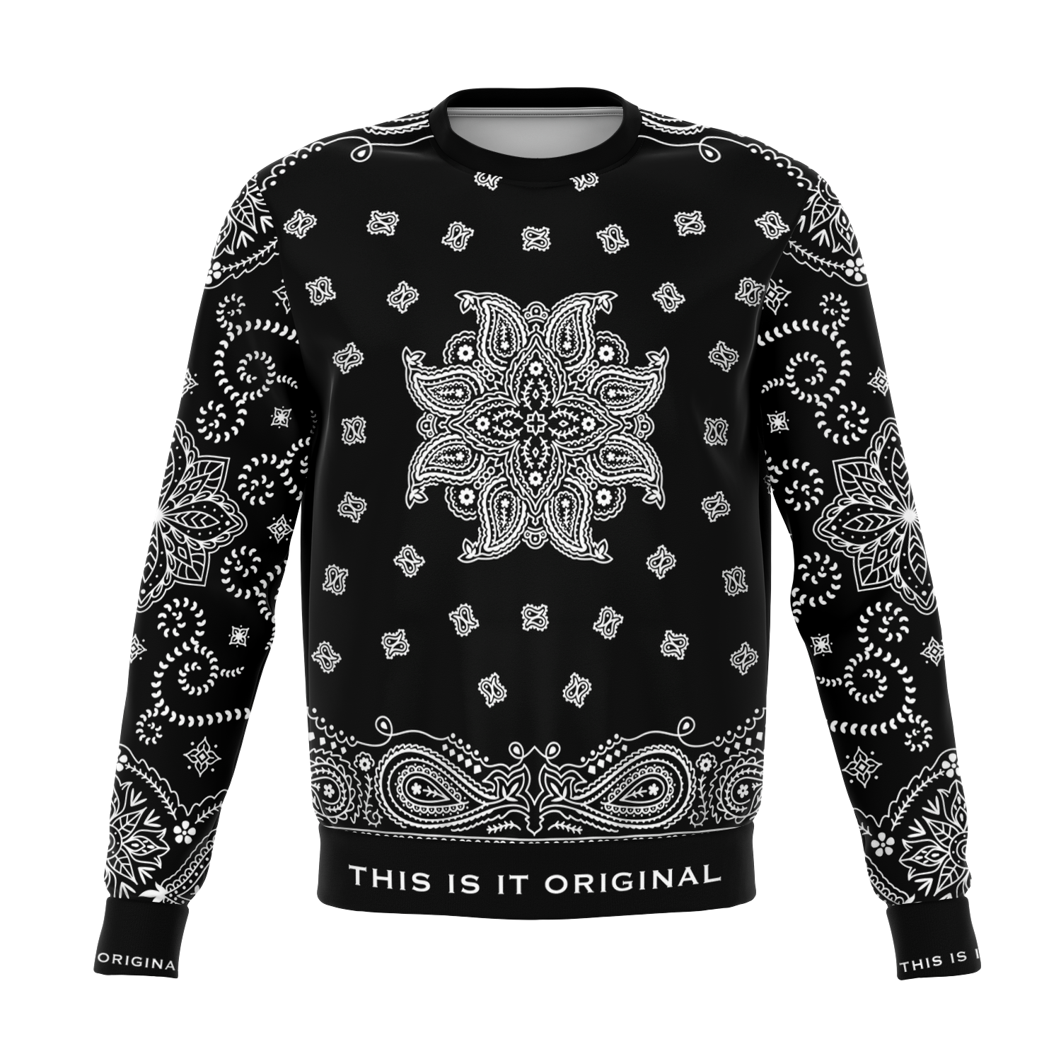 Black & White Paisley Bandana Design Luxury Edition Fashion Sweatshirt ...