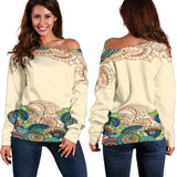 Pastel Henna Women's Off Shoulder Sweater