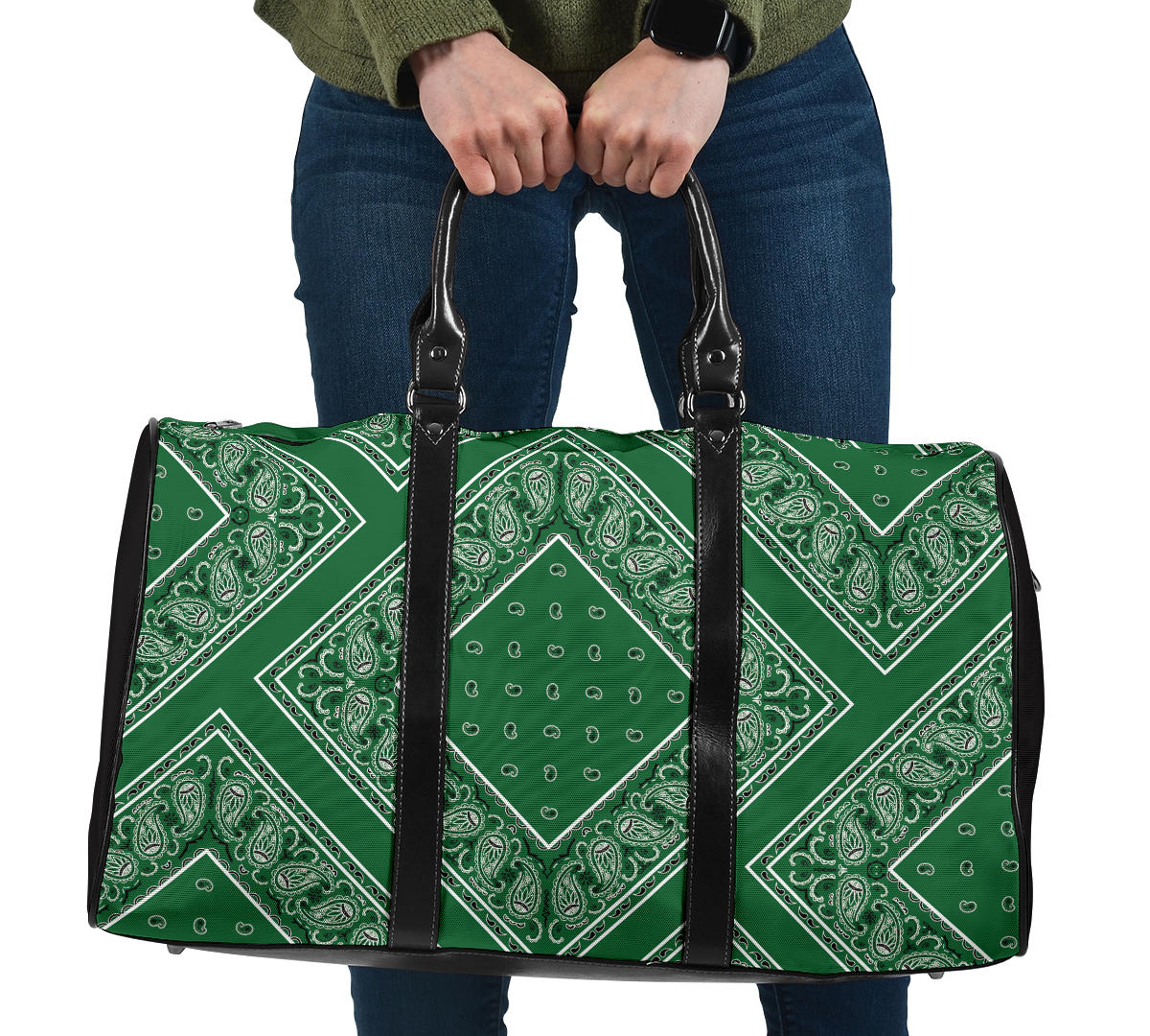 Exclusive Classic Green Bandana Style Travel Bag – This is iT Original