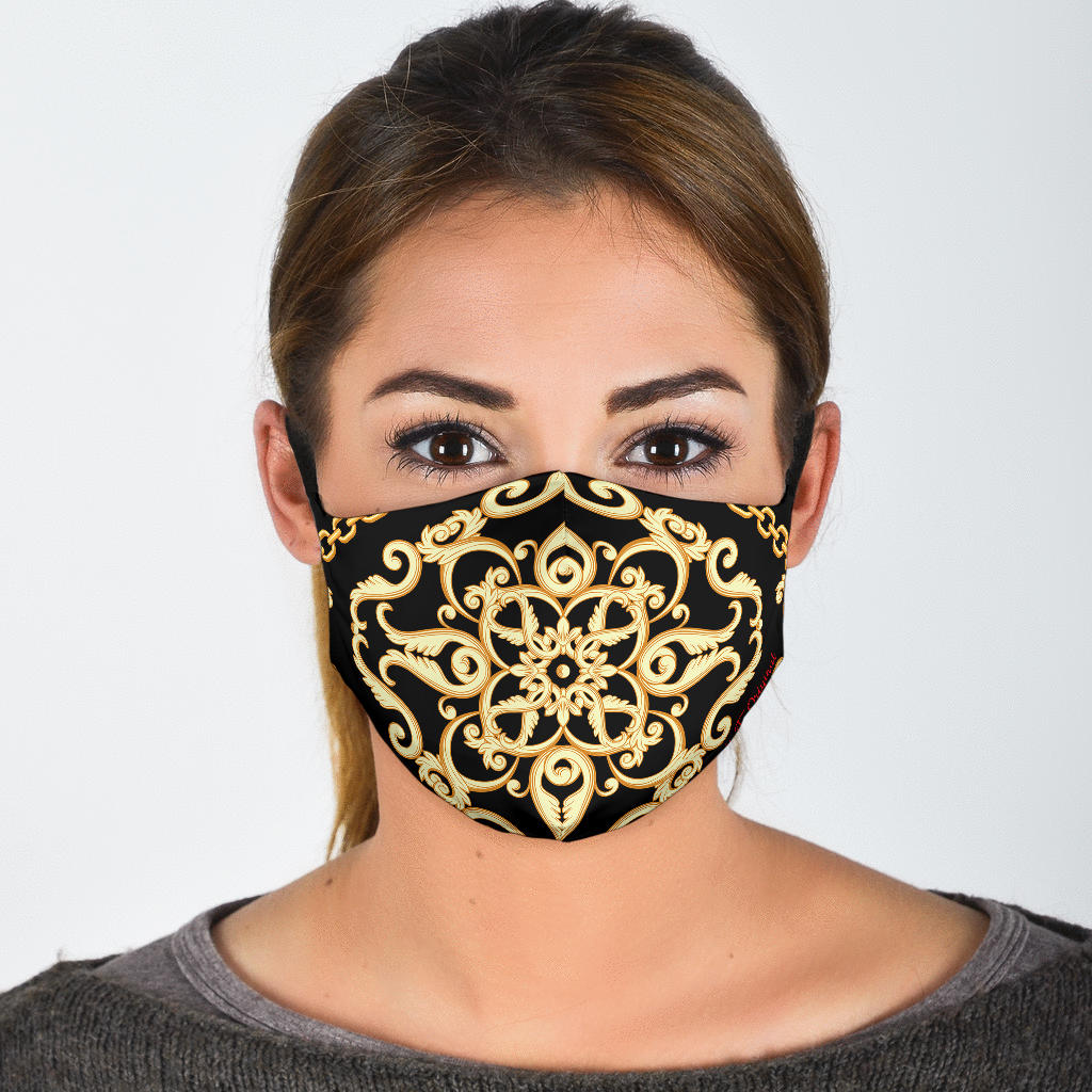 Luxury Golden Design Black Protection Face Mask – This is iT Original