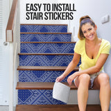 Exclusive Royal Blue Bandana Style Stair Stickers (Set of 6)