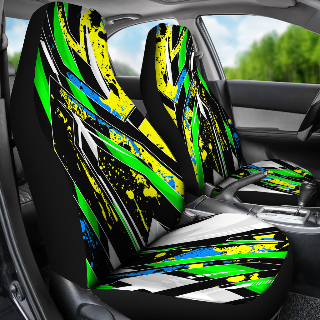 Racing Style Neon Green Splash & Yellow Vibes Car Seat Covers – This is ...