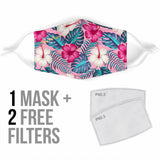 Tropical Pink Flowers & Pink Design Protection Face Mask