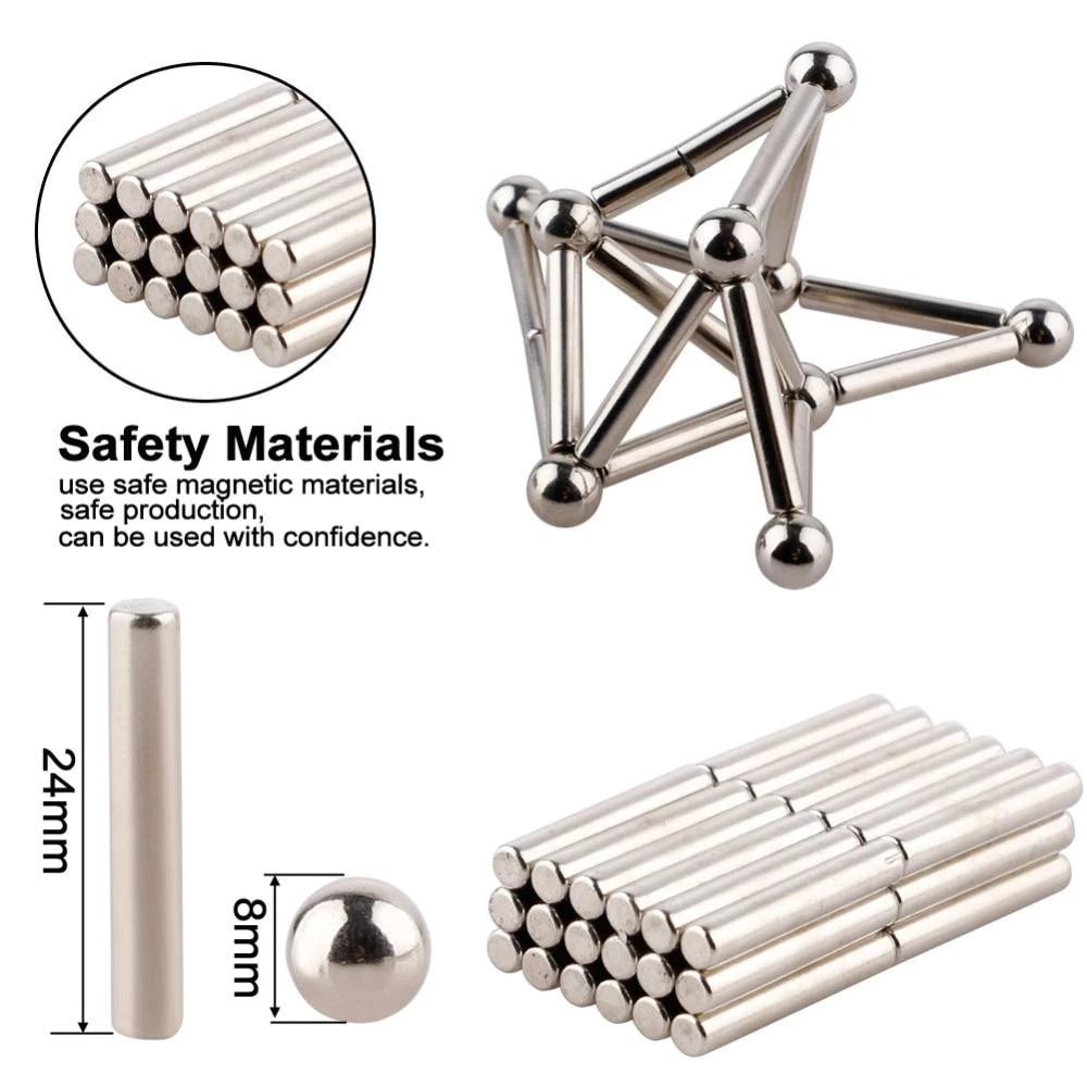 magnetic bars and balls construction set