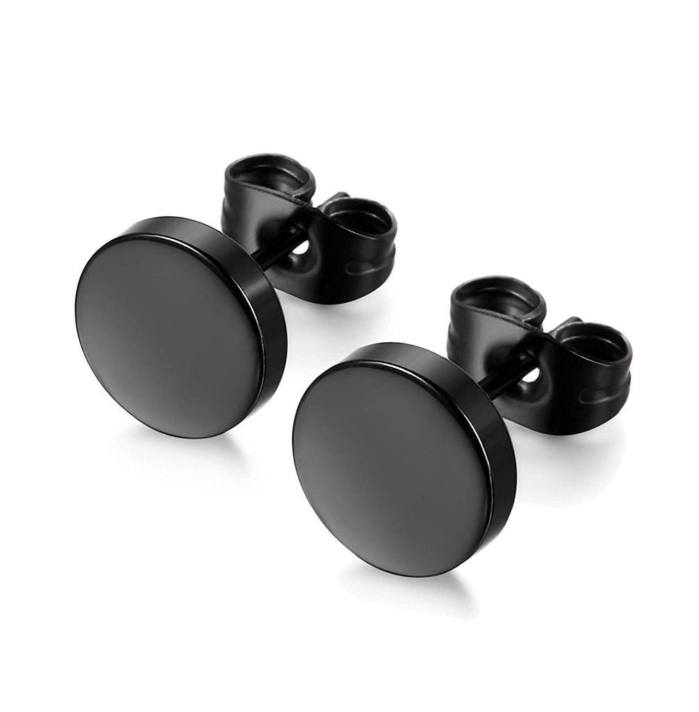 black round stud earrings