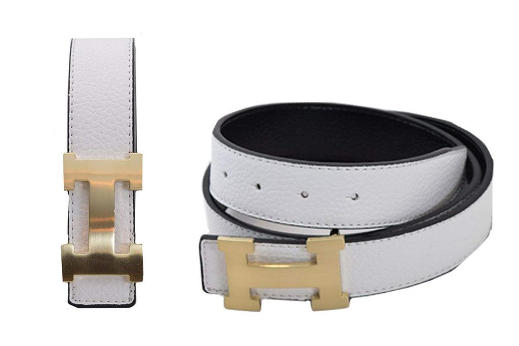 Women&#39;s H-design Reversible Leather Belt with Removable Buckle (Bracel – stylefashionforever