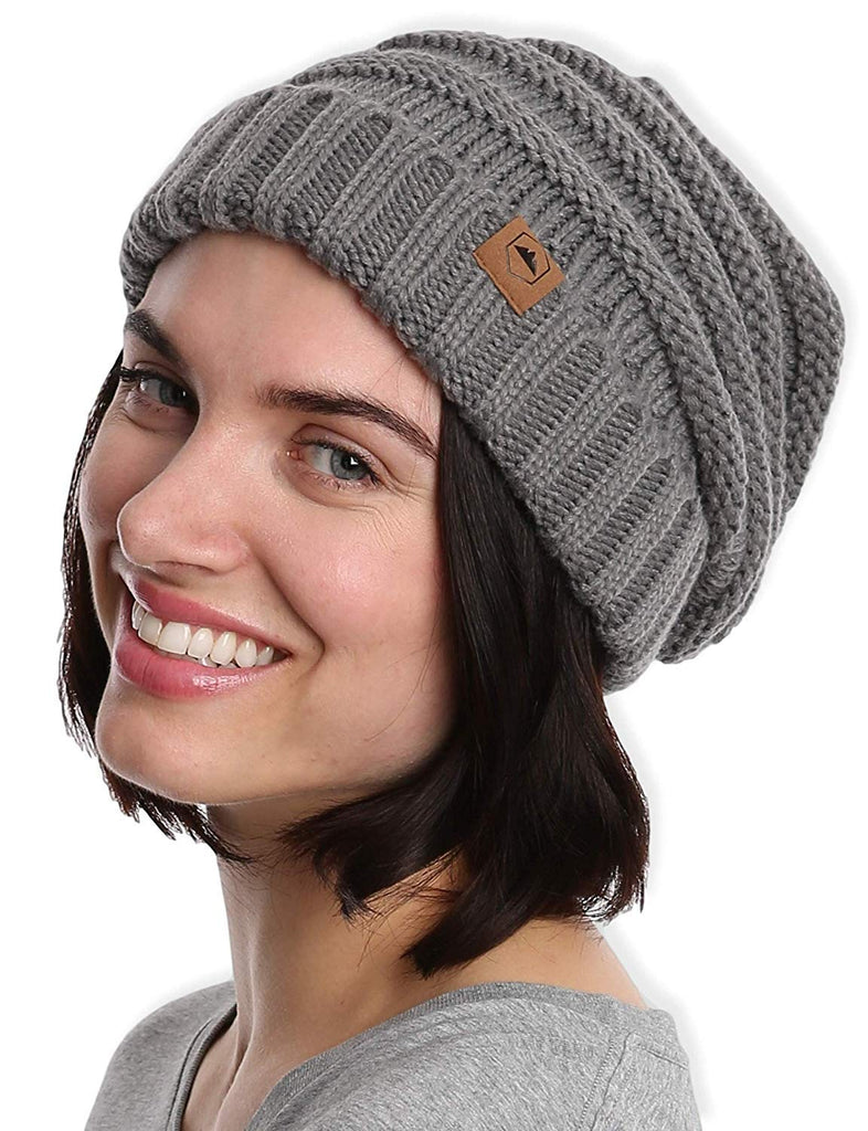 Oversized Slouch Beanie Winter Hats for Women Slouchy Cable Knit Cuff ...