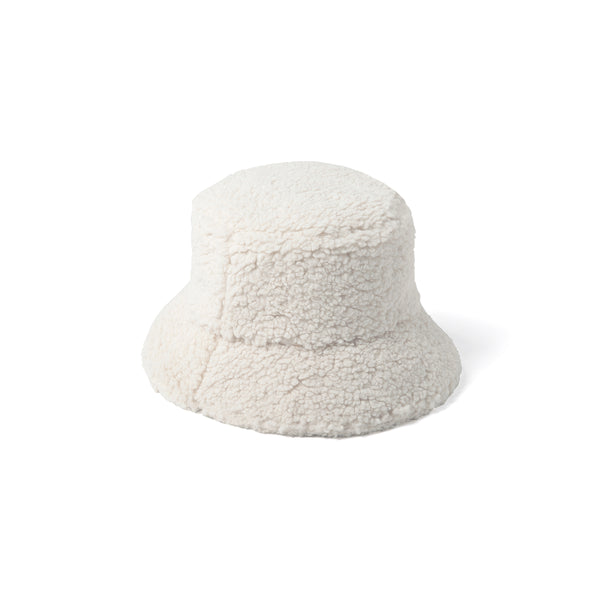 Shore Bucket Boucle Bucket Hat in White - Lack of Color US