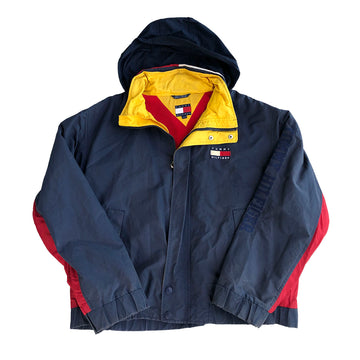 vintage tommy hilfiger colorblock competition hoodie jacket