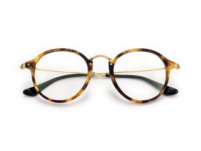 ray ban round fleck gold