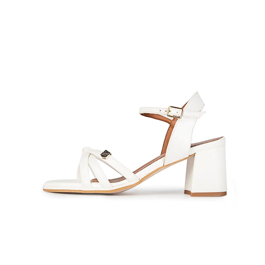 POPA FULL WHITE HEELED SANDAL – Doppio Shoes