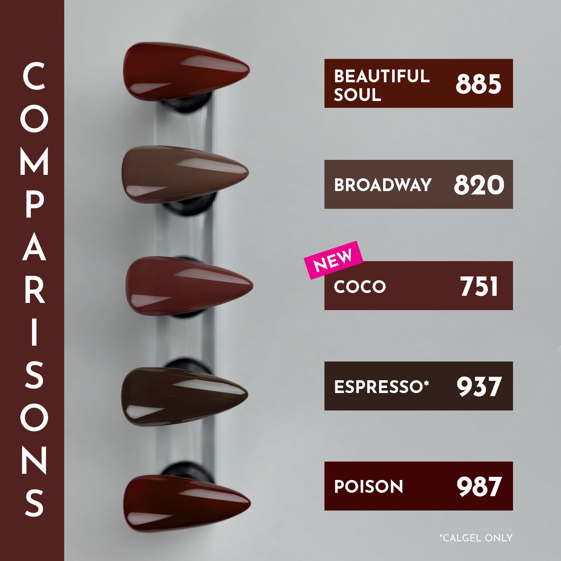 Calgel Coco 751 Comparisons Pro Colour