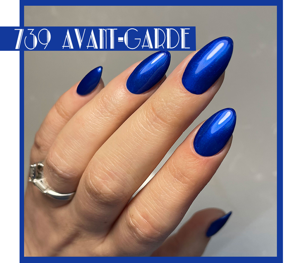 Metallic Blue Gel Nails