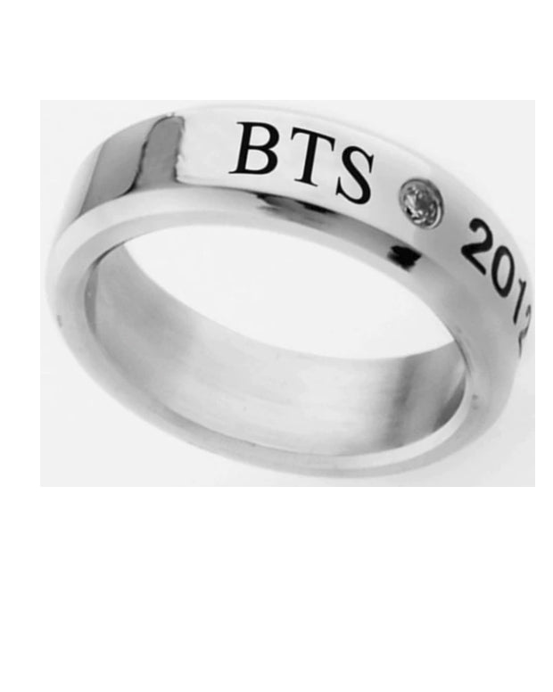 Bts Silver Color Ring Titanium Steel K Pop Pink Store