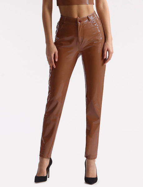 Commando - Faux Leather Paperbag Pants Oxblood – Jackie Z Style Co.