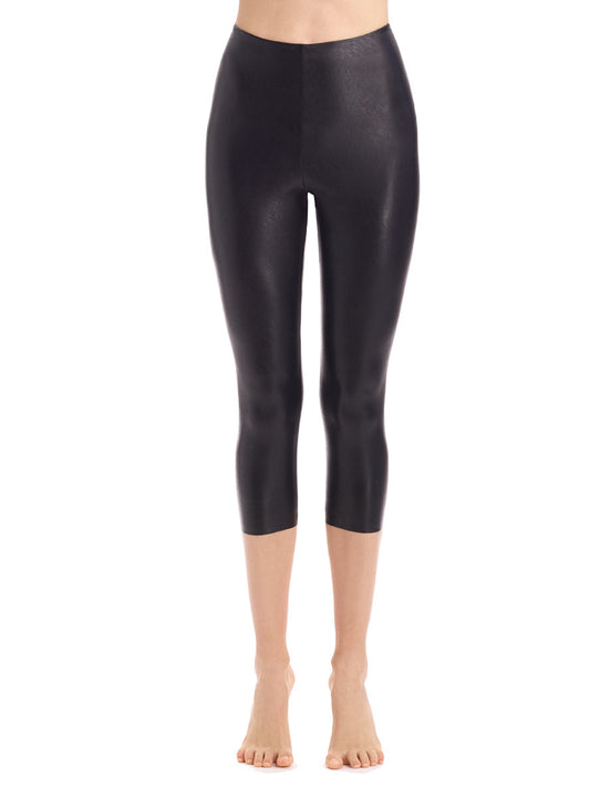 Faux Leather Capri Legging with Perfect 