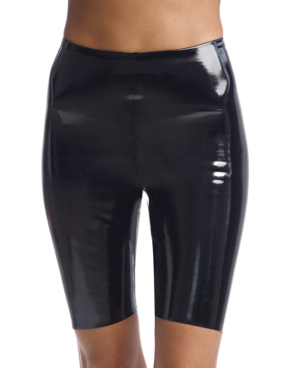 commando leather biker shorts