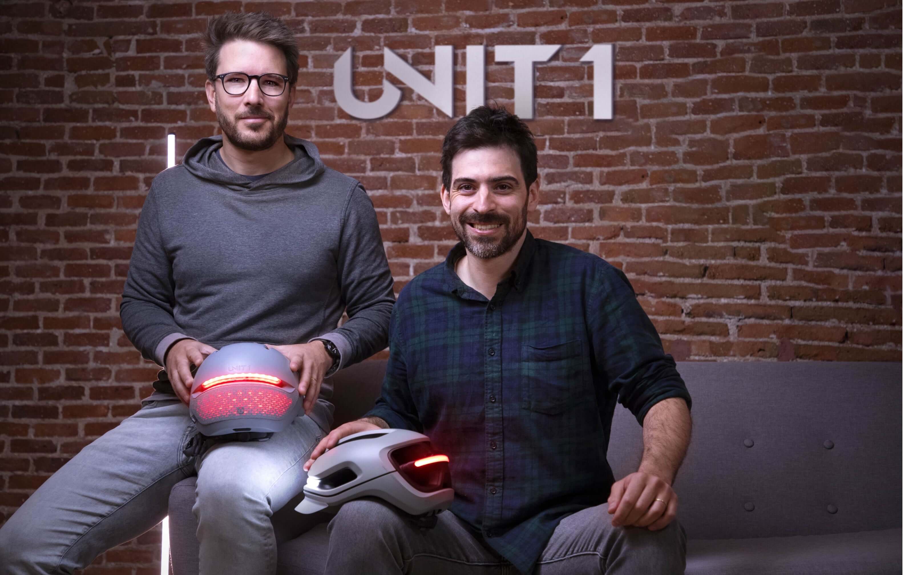 UNIT 1 founders with the Faro Helmet