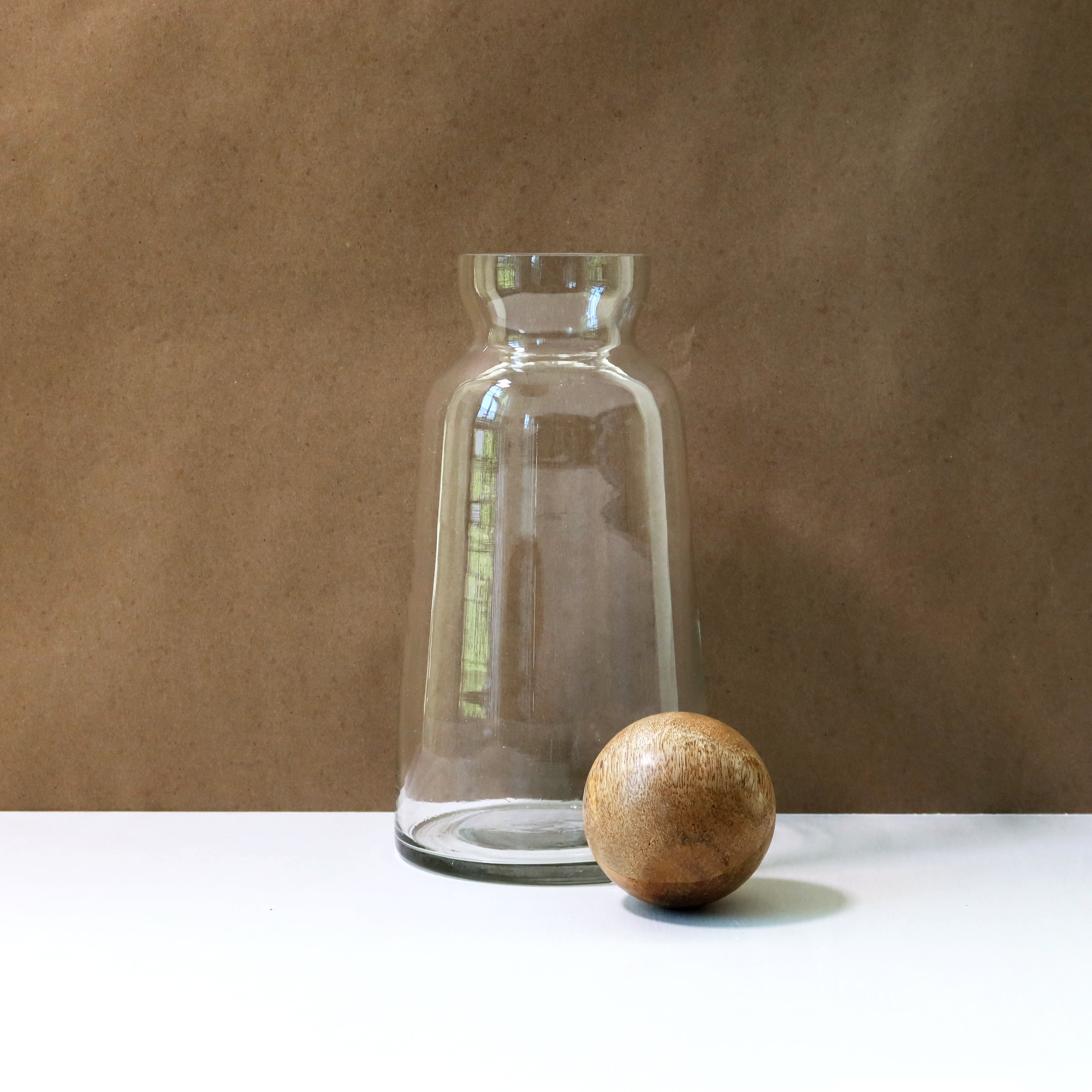 Glass Decanter with Beech Wood Lid