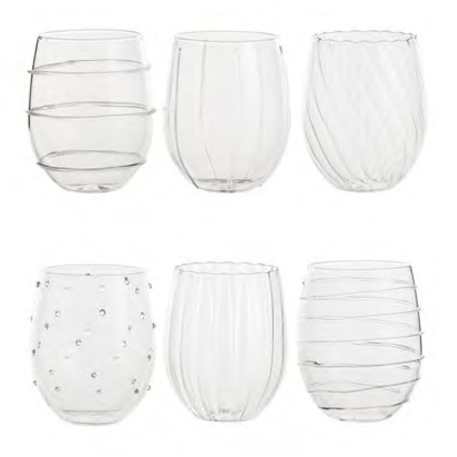 Moroccan Wine Bubble Glass, Set of 6