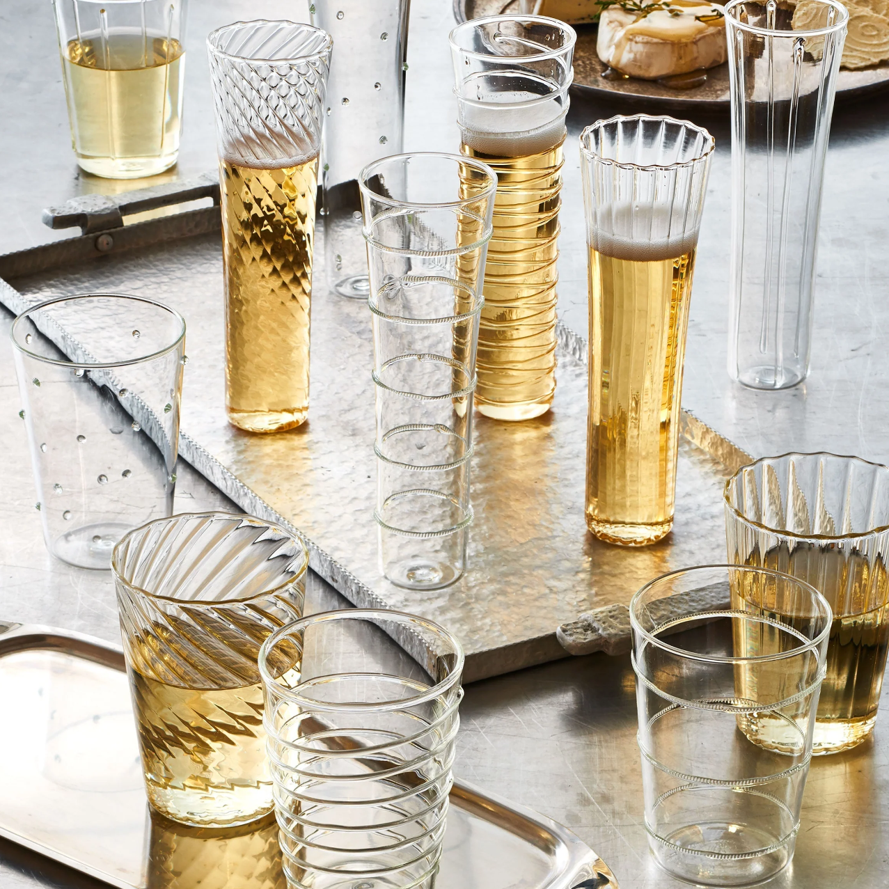 Gold Rim Champagne Flutes, Set of 6