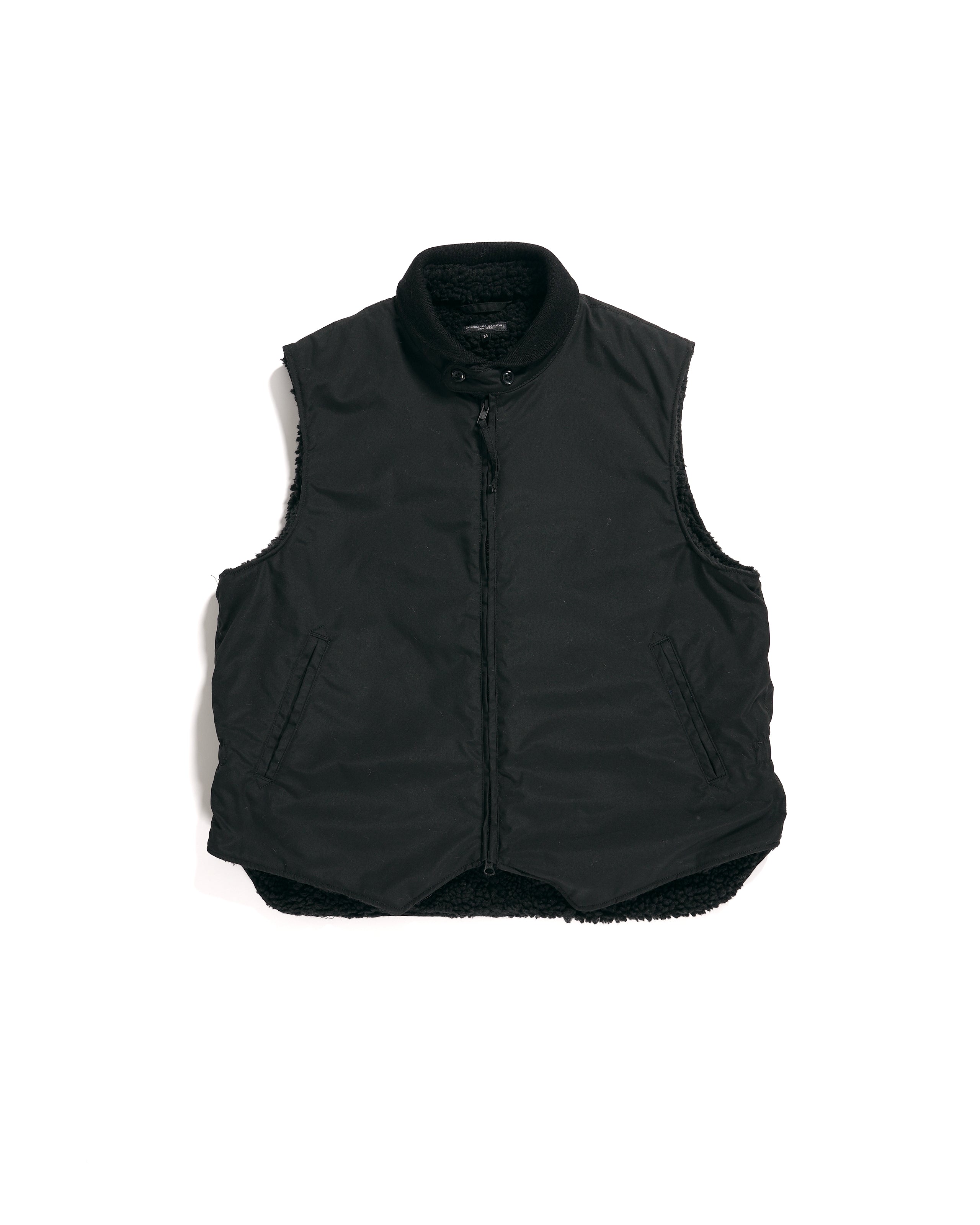 Vest - Technical satin & cashmere, black — Fashion