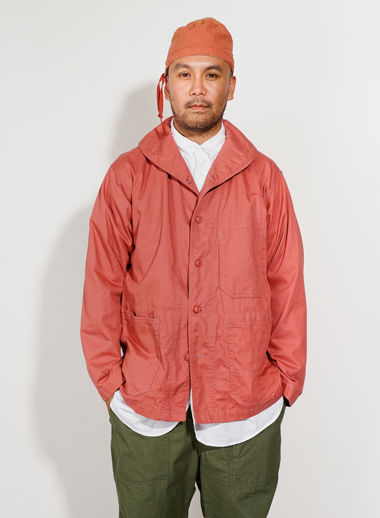 Shawl Collar Utility Jacket - Pink 6.5oz Flat Twill