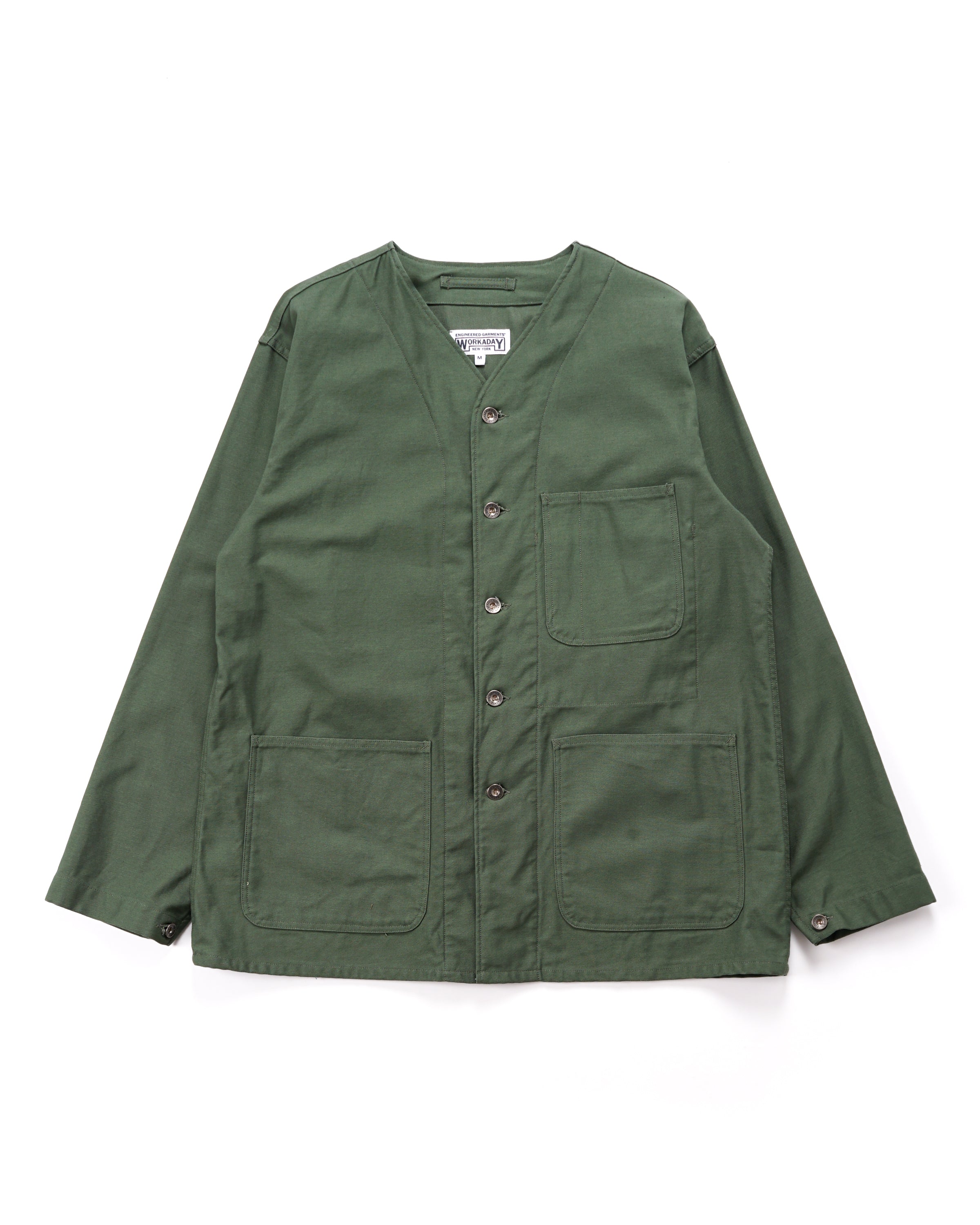 Utility Jacket -Olive Cotton Reverse Sateen | Nepenthes New York