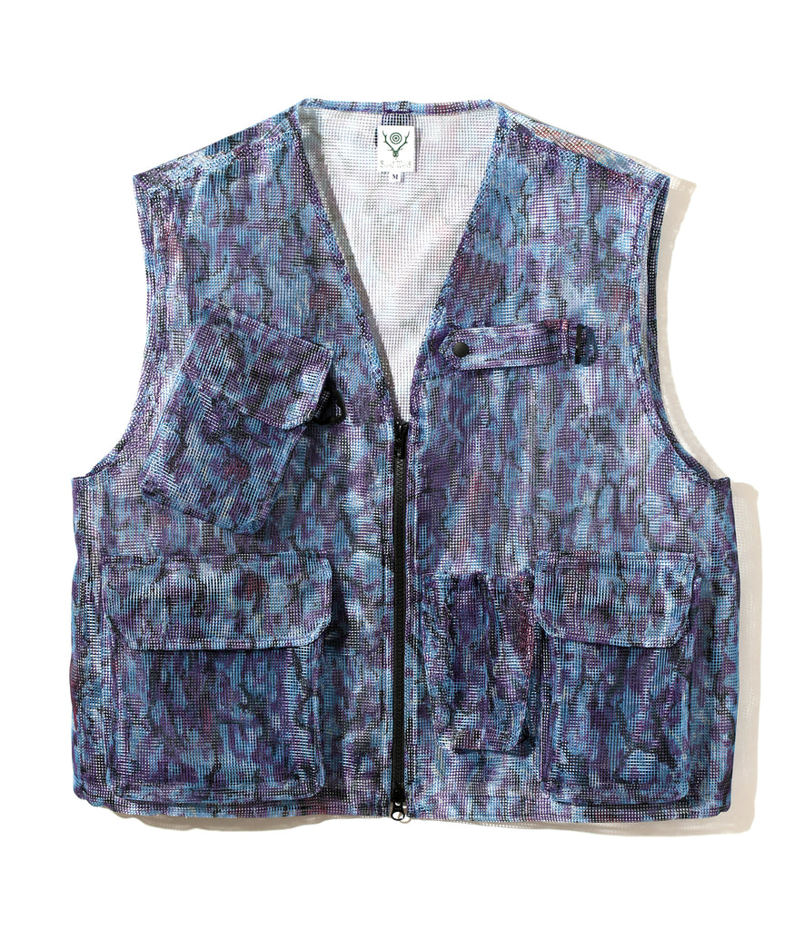 Bush Trek Vest - Horn Camo - Heavyweight Mesh | Nepenthes New York