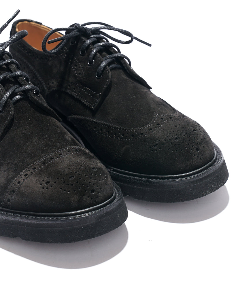 EG x Tricker's - Women's Asymmetric Gibson - Black - Suede