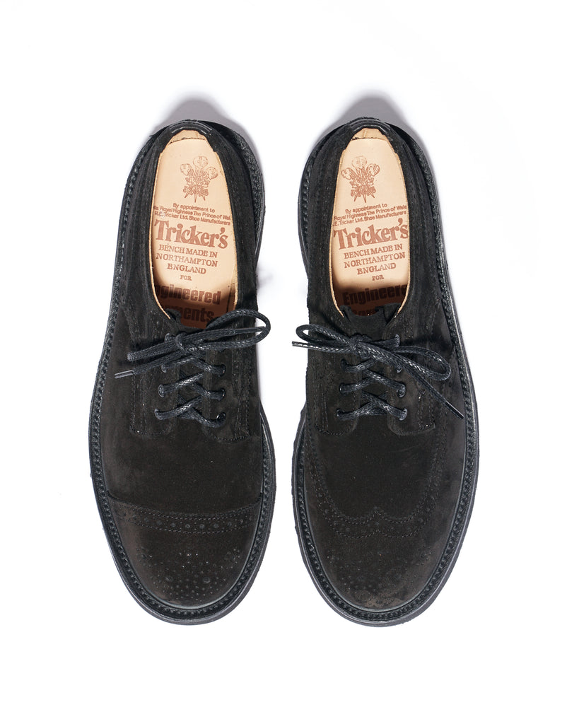 EG x Tricker's - Women's Asymmetric Gibson - Black - Suede - Morflex Sole