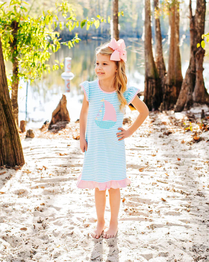 Sailboat Applique Flutter Dress