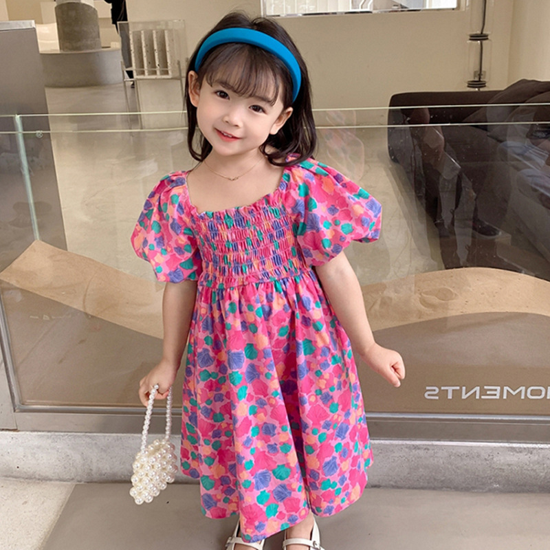 Smocked Puff Sleeve Shell Dress