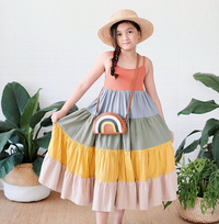 Multicolored Block Rainbow Dress