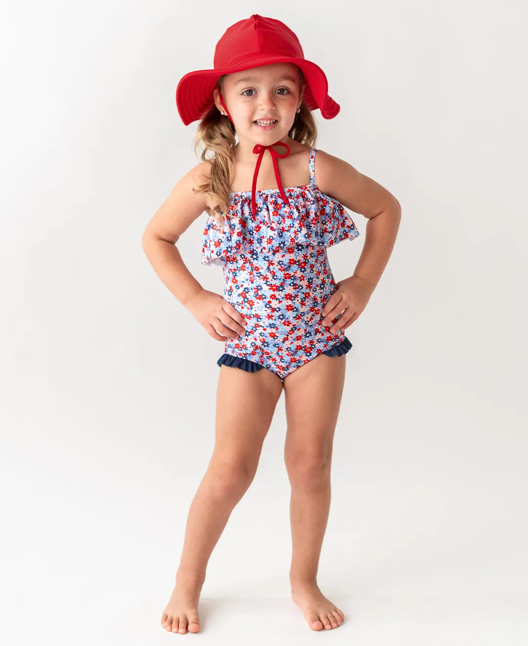 Red White and Bloom One Piece