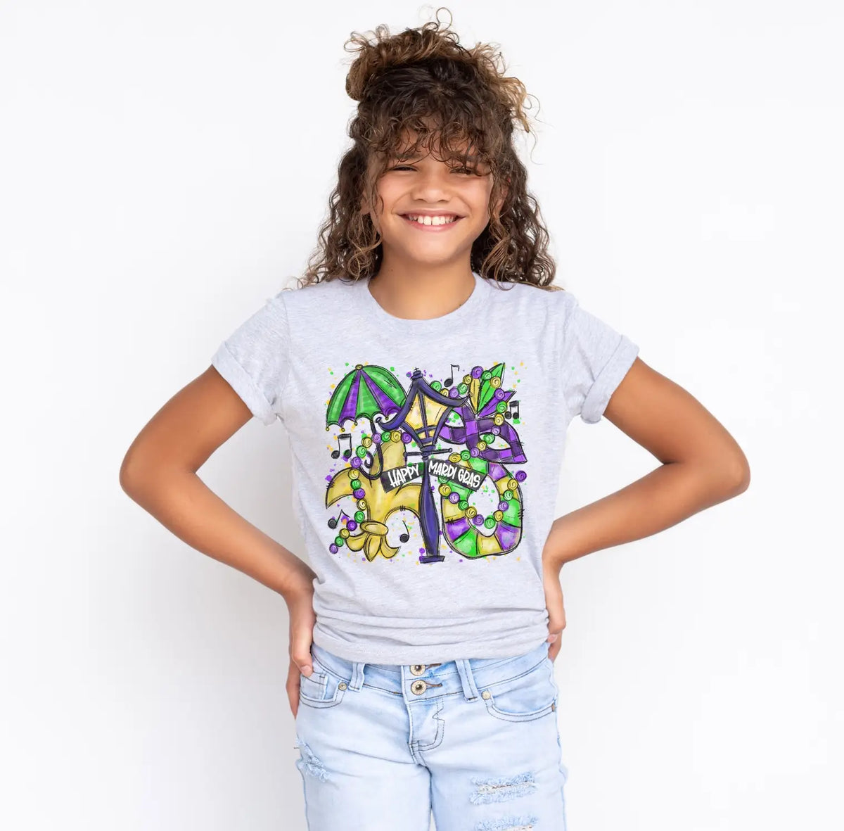 Mardi Gras Collage Tee  (Youth)