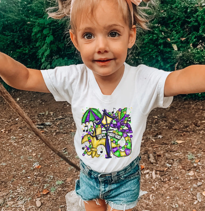 Mardi Gras Collage Tee (Toddler)