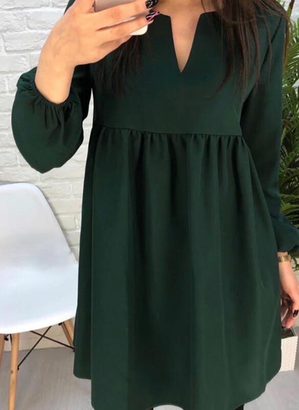 Puff Sleeve Casual Dress