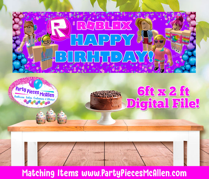 Roblox Girls Party Party Pieces Mcallen - roblox theme birthday party for girls