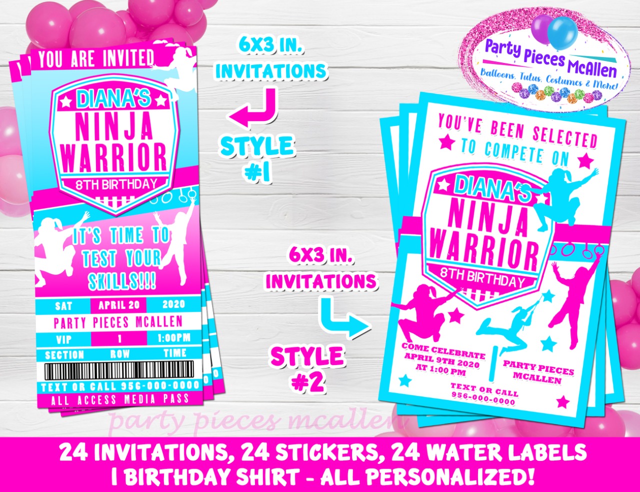 Girls Ninja Warrior Party Package Party Pieces Mcallen - ninja warrior of roblox 11