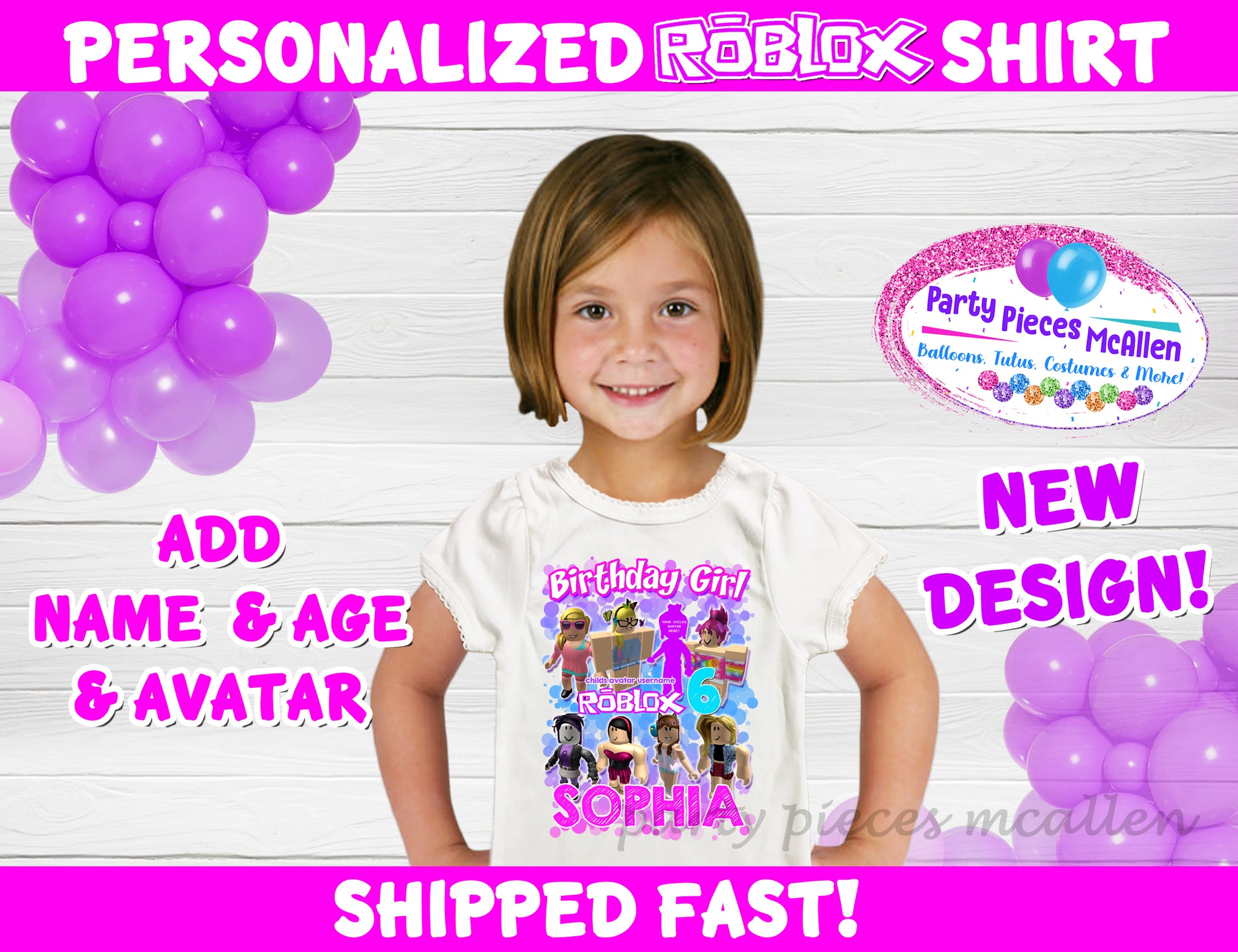 Roblox Girl Party Package With Custom Avatar Party Pieces Mcallen - girl package roblox