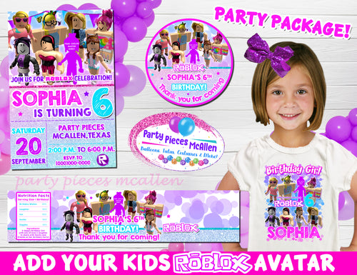 Roblox Girl Goodie Bags With Your Child S Avatar Party Pieces Mcallen - what roblox girl are you