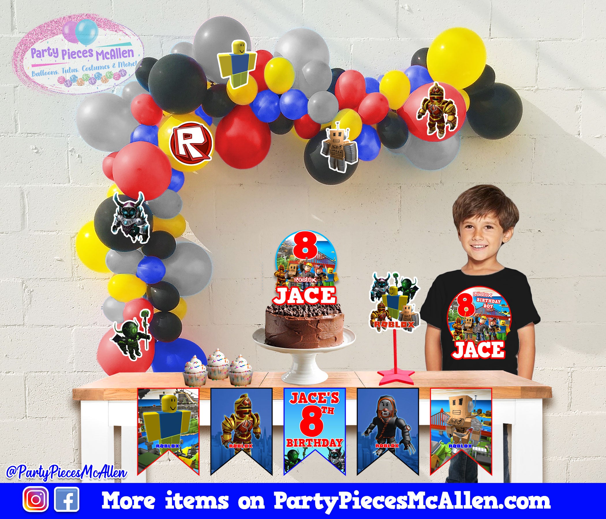 Roblox Balloon Garland Package Party Pieces Mcallen - roblox girl party ideas