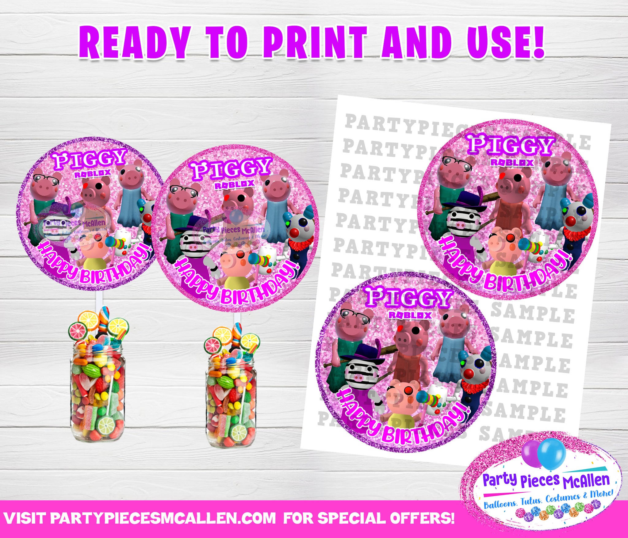 Girls Piggy Roblox Printable Package Party Pieces Mcallen - roblox costume piggy