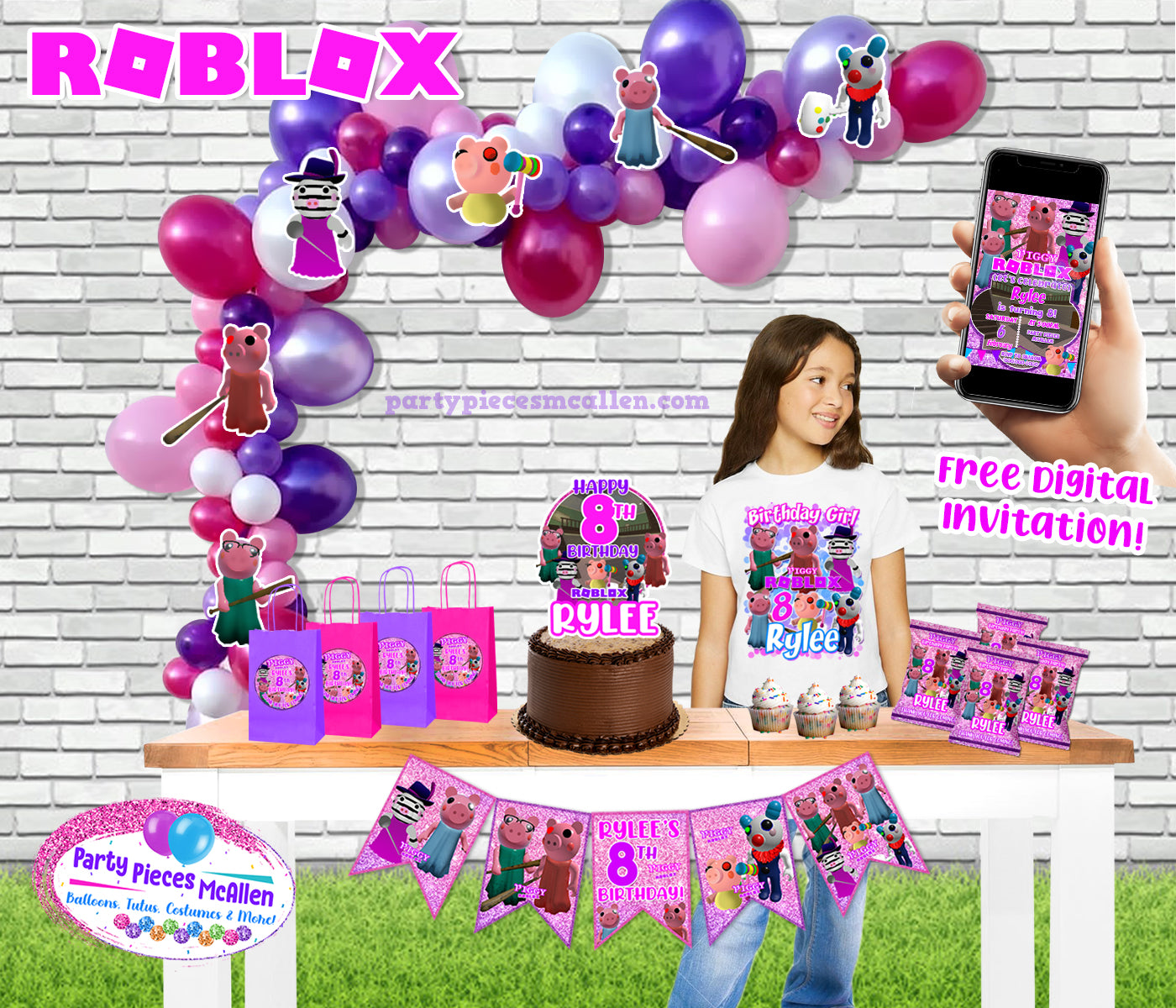 Roblox Girl Piggy Garland Deluxe Party Pack Party Pieces Mcallen - roblox girl birthday party