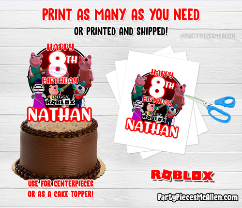 Piggy Roblox Birthday Banner Digital File Party Pieces Mcallen - piggy roblox party supplies