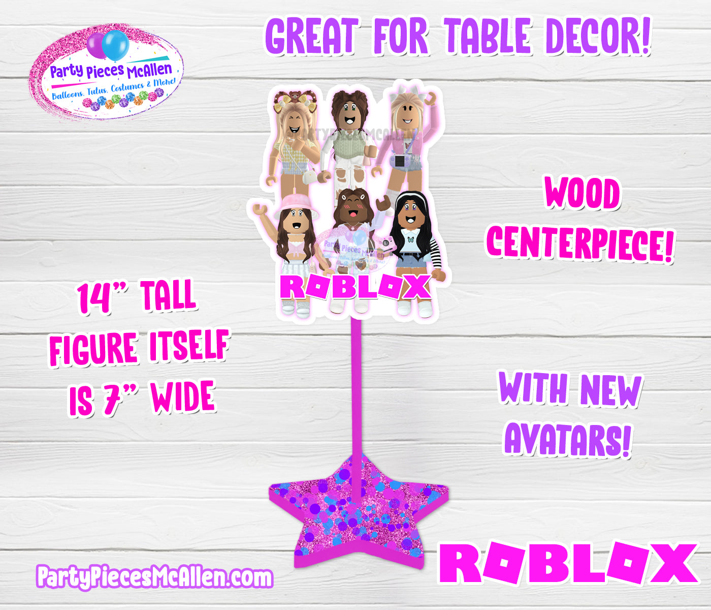 Girls Roblox Centerpiece Party Pieces Mcallen - can you put tables into other tables roblox