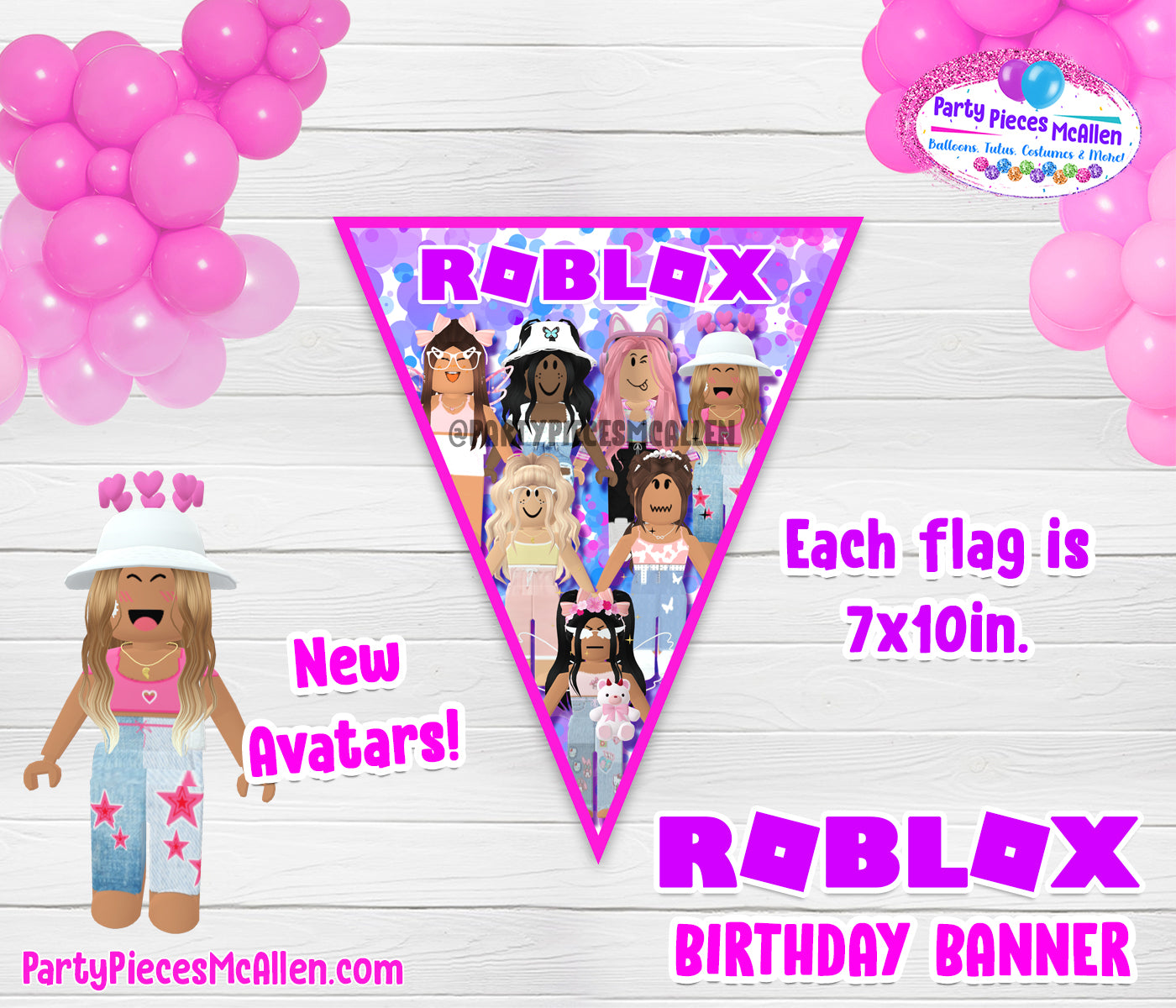 Girl Roblox Birthday Custom Banner Party Pieces Mcallen - roblox party roblox birthday banner