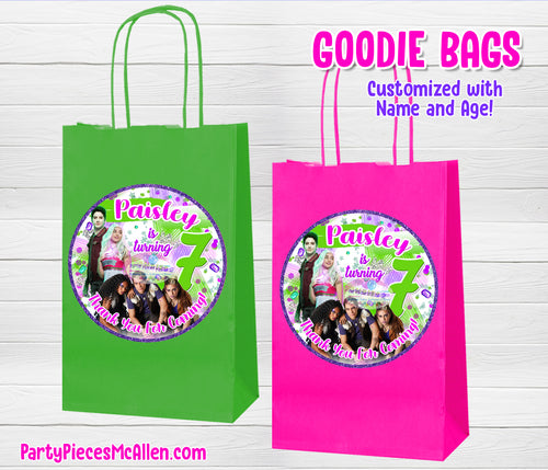 Personalized Disney Zombies 2 Scallop Birthday Party Favor Bag Tag 